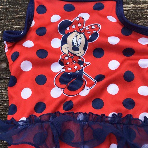 Disney Minnie Mouse Girls One Piece Bathing Suit Size 2T - Picture 3 of 7